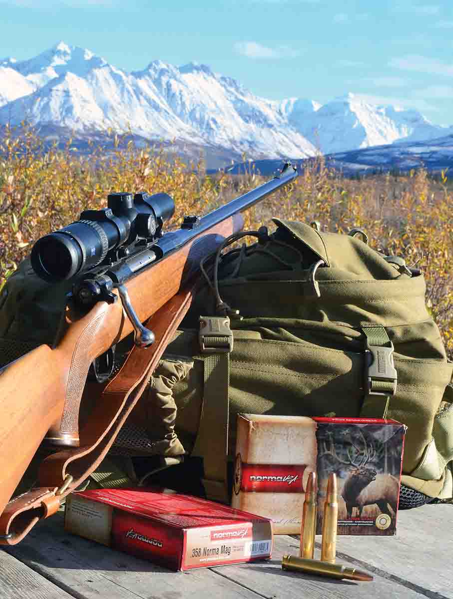 The .358 Norma established its reputation in high-end hunting rifles like this Schultz & Larsen Model 65DL.